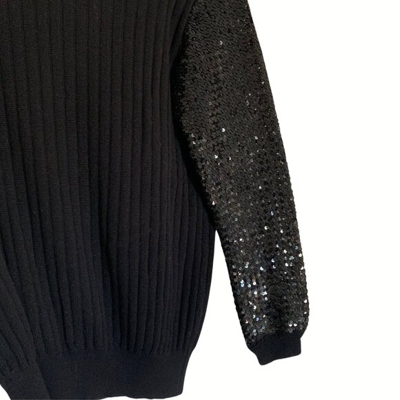 Yves Saint Laurent Rive Gauche YSL Vintage Sequin Wool  Sweater - Picture 4 of 5